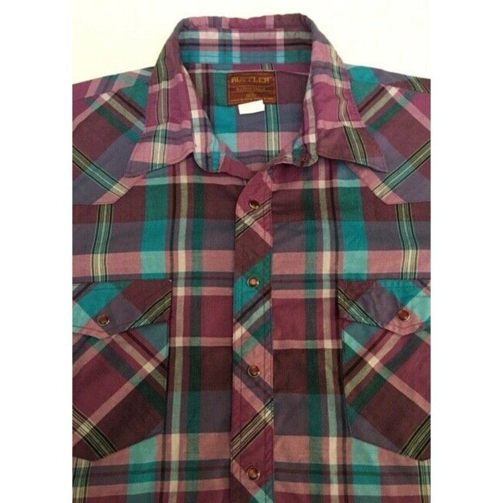 EUC Mens Rustler X-Long Tails Western Shirt Size 1